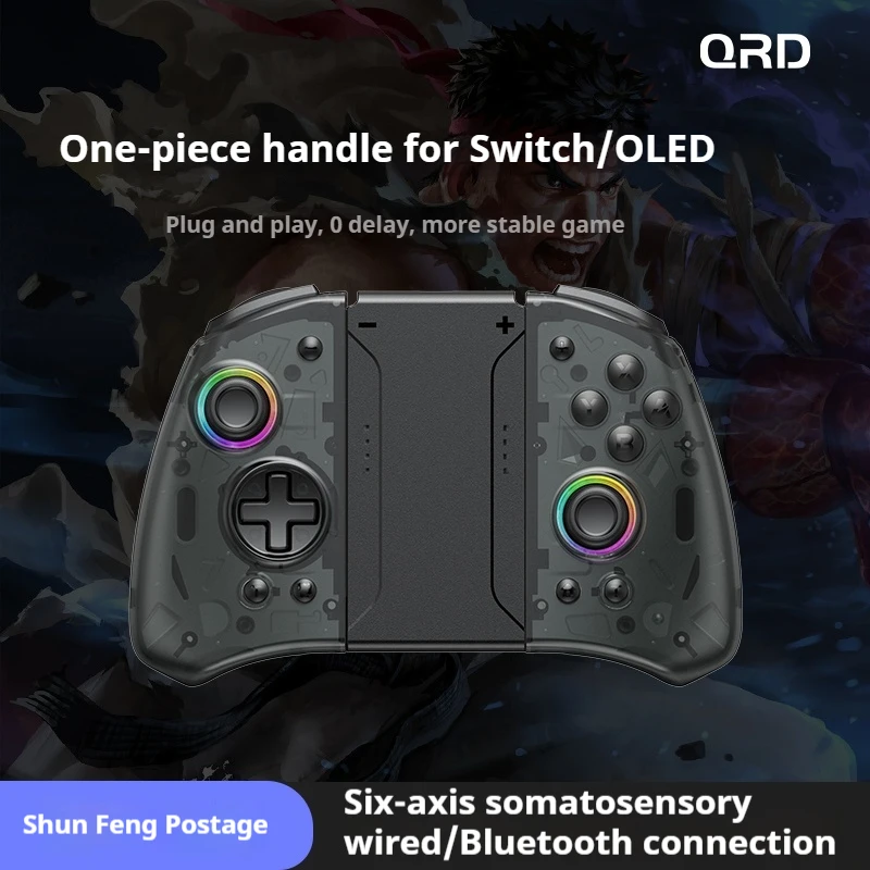 Qrd Stellar T5 Wireless Joy-Pad For Switch Switch Oled Hall Effect Joystick 8 Colors Led Light Controller Micro Switch Buttons