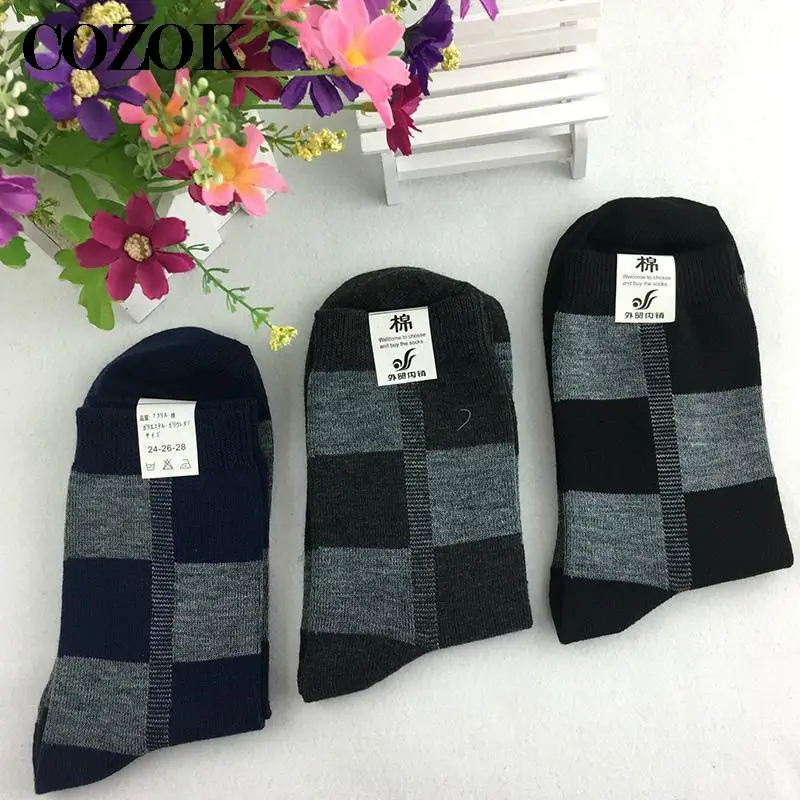 5 Pairs Mens Socks Crew Spring Winter Fashion Business Comfort Absorb Sweat Classic All-match Men Socks Drop Shipping Wholesale