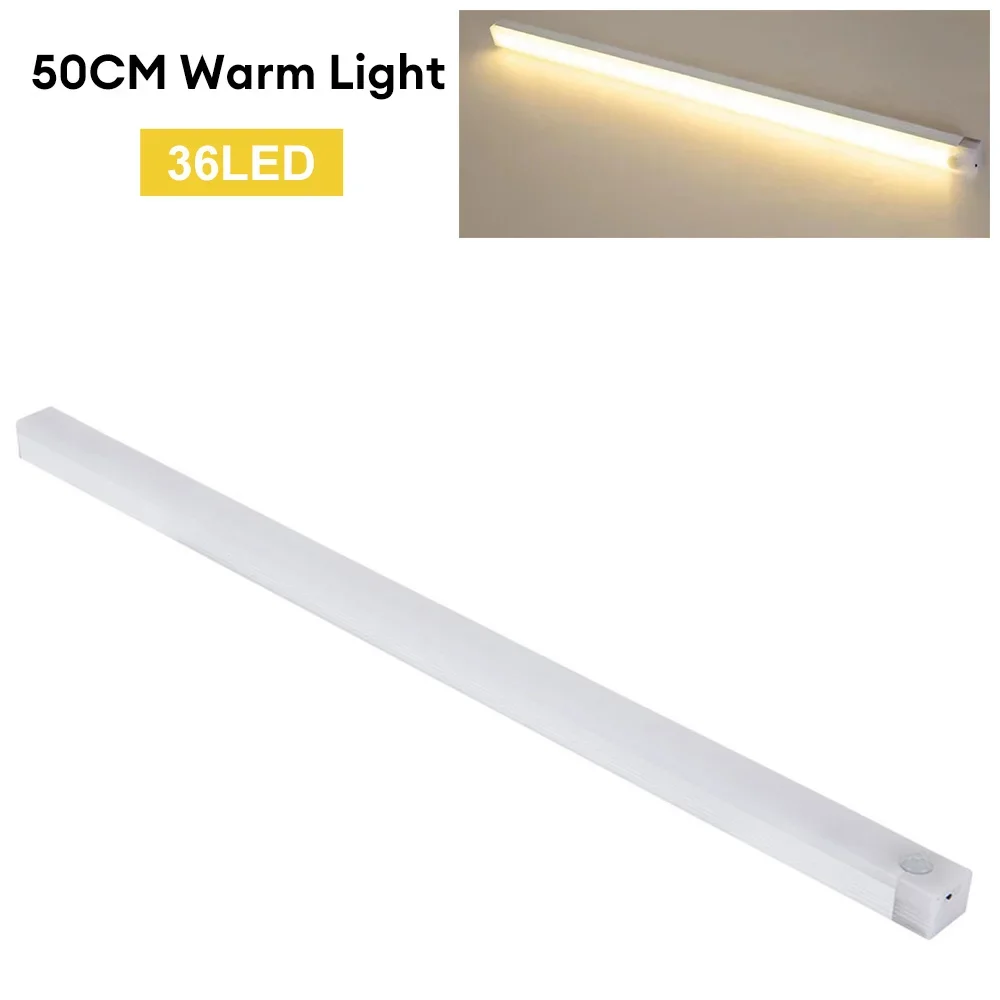LED-bewegingssensorlicht Draadloos LED-nachtlampje Type C Oplaadbaar licht Kast Garderobelamp Trapverlichting voor keuken - afbeelding 1
