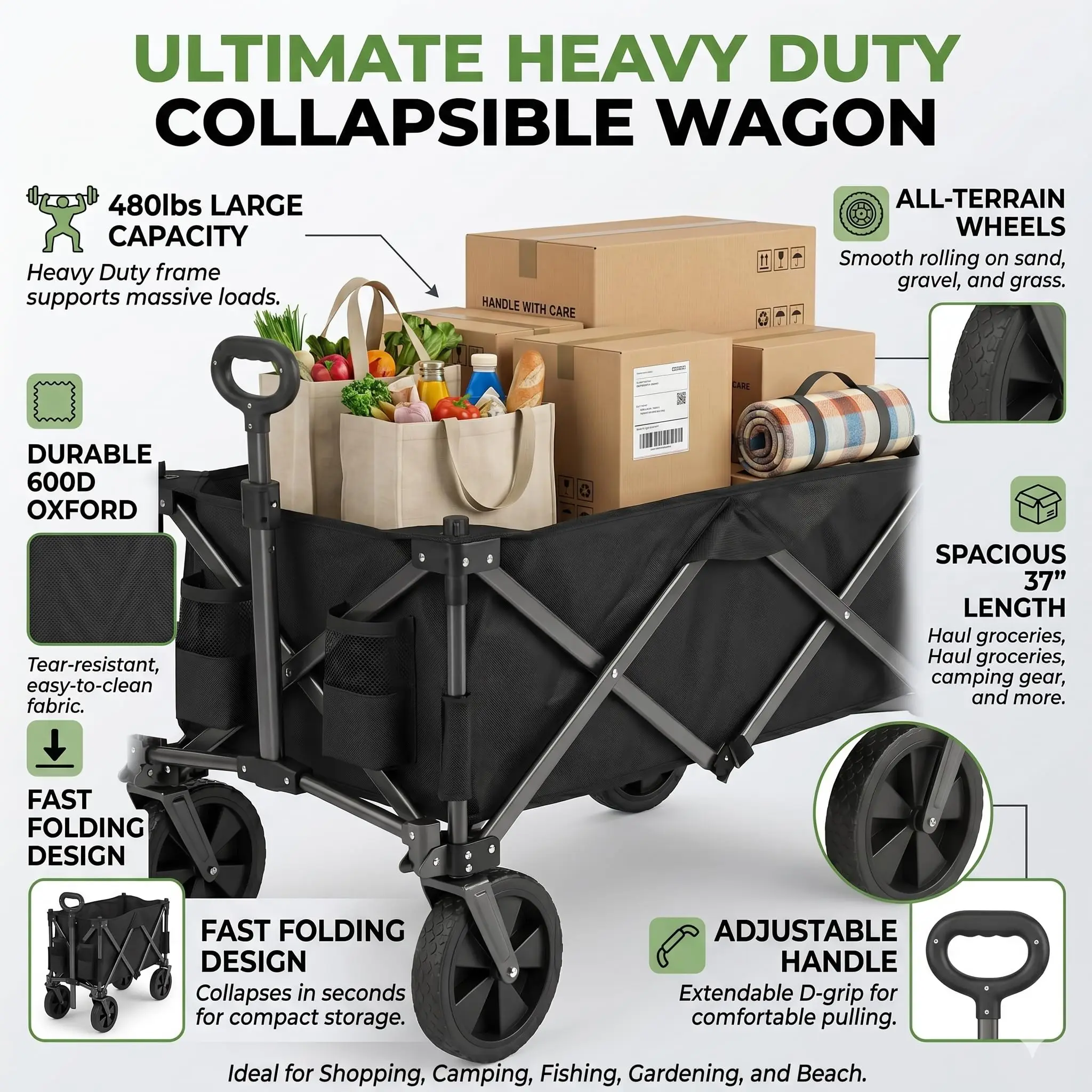 Collapsible Wagon Cart Foldable 37