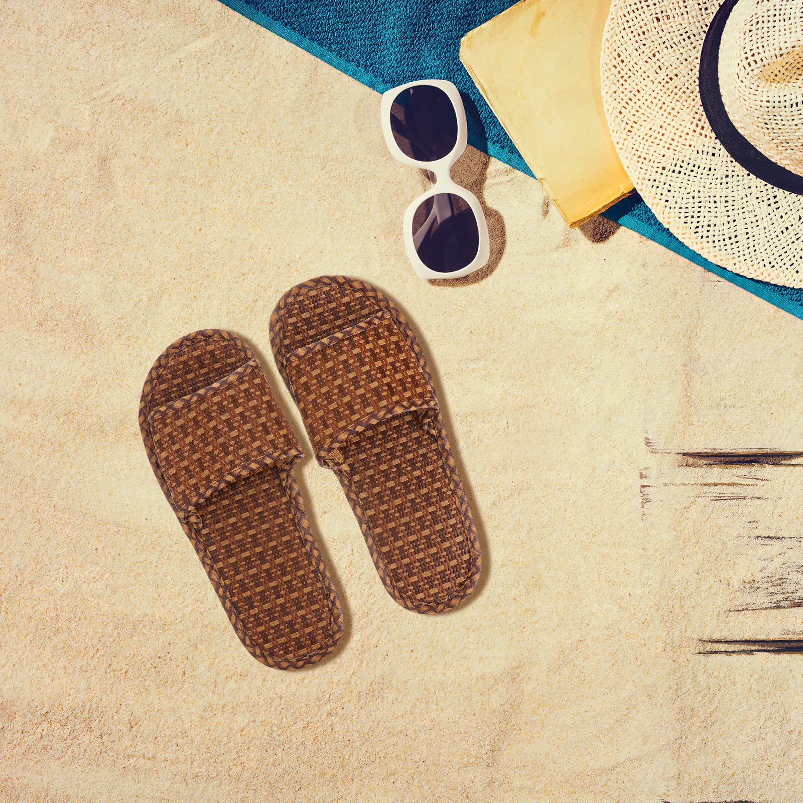 

Тапочки для женщин, сандалии, домашние плетеные летние черные домашние туфли из ротанга, женские тканые туфли