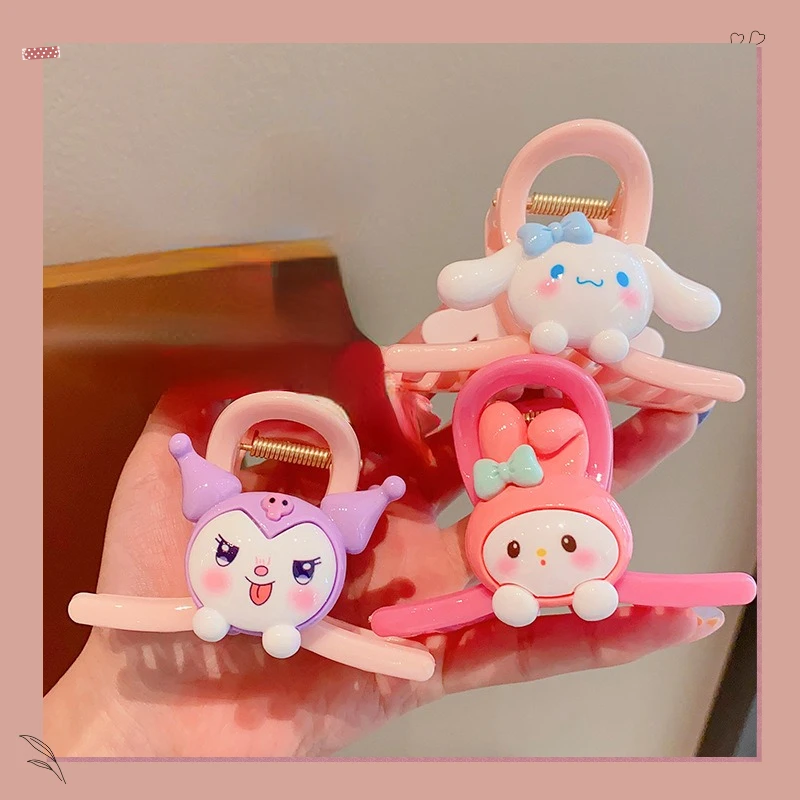 

Childrens Clip Little Girl Melody Cinnamon Dog Sanrio Hair Clip2024 New Cute Shark Clip Hair Accessories on The Back of The Head