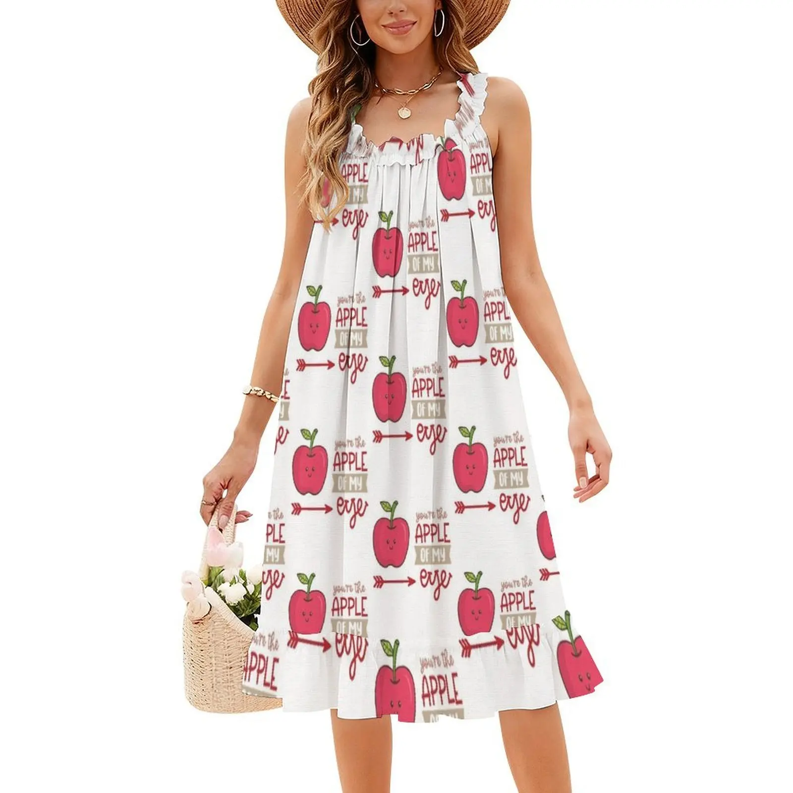 فستان كاجوال على الطراز الكوري من You're The Of My Eye للنساء، فساتين بسيطة يومية للمكتب للسيدات، اقتباس طعام فواكه، عبارة قائلا #4