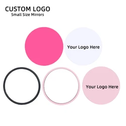 Wholesale Small Mirror Round Custom Logo Red Pink White Black Personalized Wedding Souvenir Gift Ideas Porable Pocket Mirrors