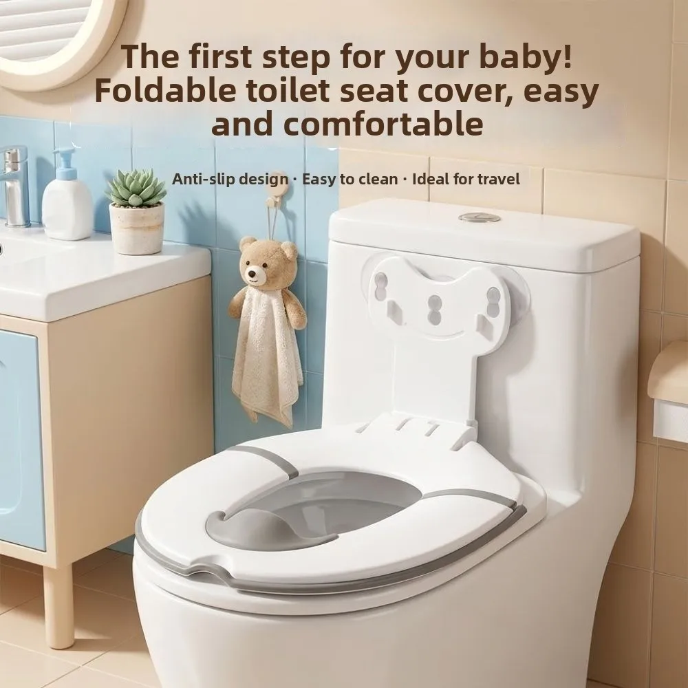 

Splash-proof Baby Folding Potty Seat Universal Adjustable Children Potty Chair Pad Nonslip Easy To Wash Toilet Seat Gasket