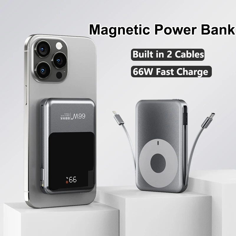 

Power Bank 20000mAh Magnetic Wireless 66W Super Fast Charging Powerbank For Magsafe Charger for iPhone 17 Samsung Xiaomi Huawei