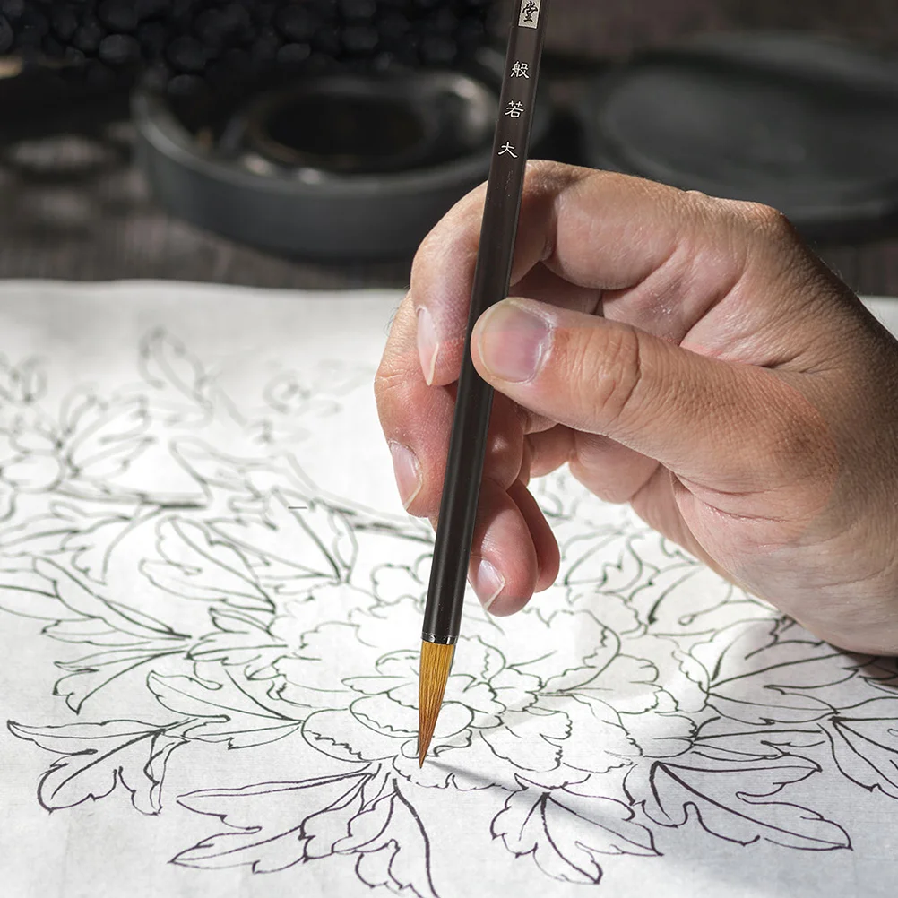 

6Pcs Wolf Hair Calligraphy Brush Traditional Chinese Painting Brush Soft Flexible Bristle for Beginners Students Artists