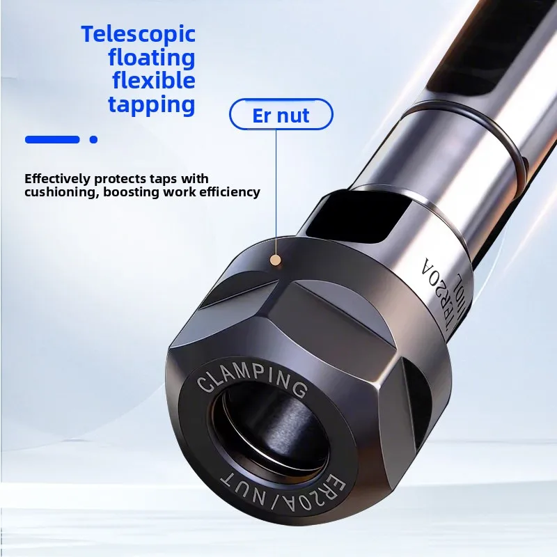 ER Floating Tapping Tool Holder Axial Compensation Torque Protection Tapping Rod for CNC Milling Lathe Internal Thread Tapping