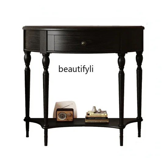 

French retro home entrance cabinet facing the door, living room partition, locker