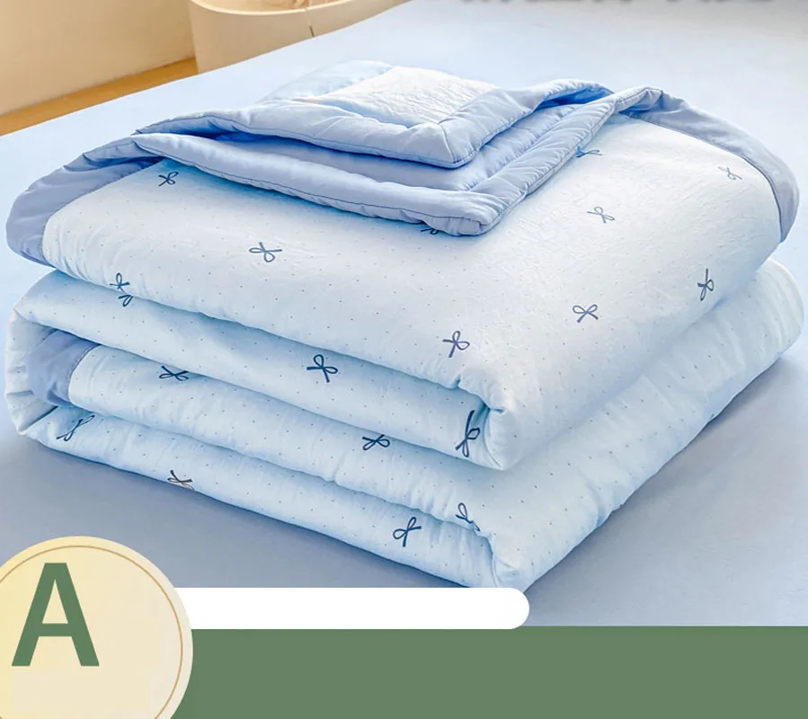 Summer Quilt Washed Cotton Air Conditioner Thin Quilt Single Double Bed Modern Printed Bedspread Thin Quilt