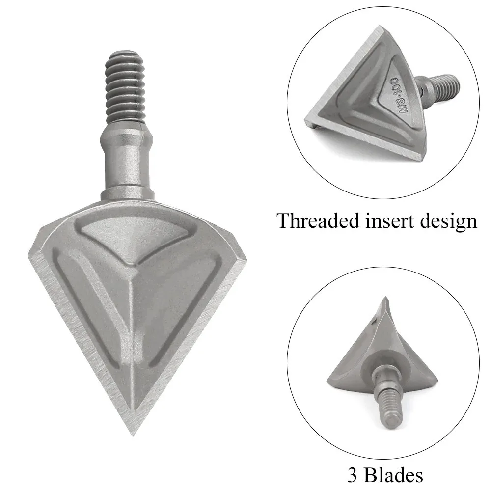 6X شفرة برودهيد 100Gr المسمار الرماية السهم قوس منحني مجمع القوس الصيد المسمار في نقطة 440C الفولاذ المقاوم للصدأ الفضة #5