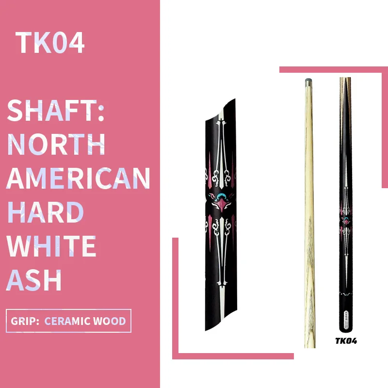 High Quality Durable Lightweight One-Piece Pool Cue North American Hard White Ceramic Wood Original Factory