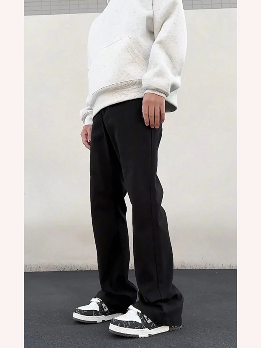 

Черные мужские джинсы прямого кроя Slim Fit для весны и осени, стильные брюки-трубы в уличном стиле Cleanfit Leaf Blade