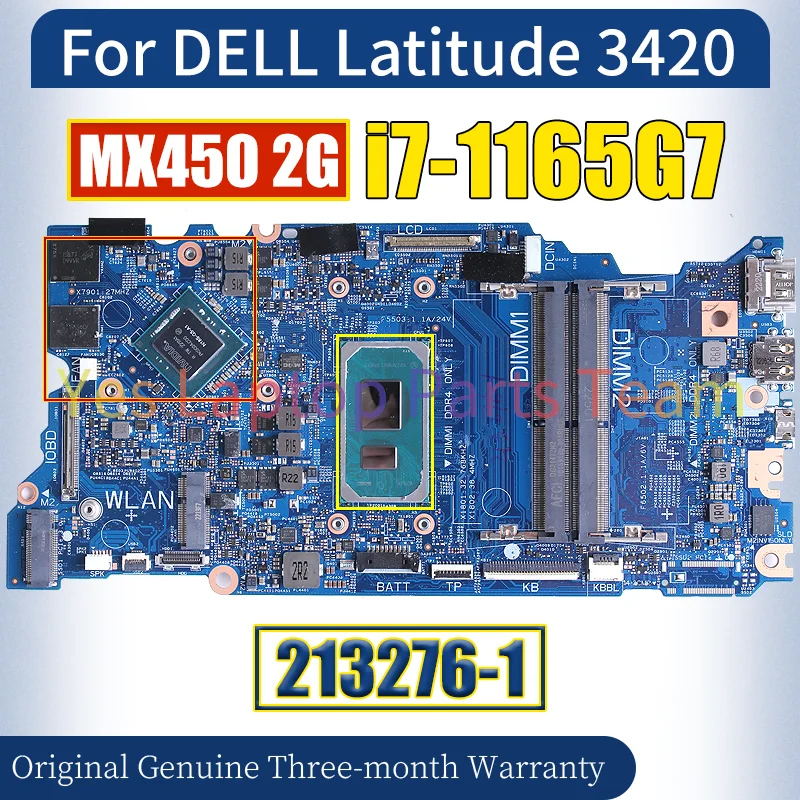 213276-1 For DELL Latitude 3420 Laptop Mainboard SRK02 i7-1165G7 MX450 2G N18S-G5-41 Notebook Motherboard