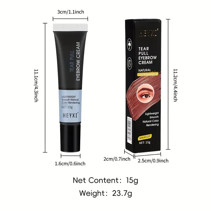 1 szt. Wodoodporna farba do brwi Szybki żel - Długotrwałe i odporne na rozmazywanie Naturalne wykończenie - Utrzymanie na każdą okazję - Łatwe do nałożenia, zawiera