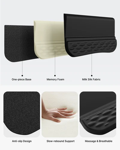 Imagen 2 del producto Reposamuñecas para teclado de computadora para escritorio, soporte elevador de teclado ergonómico con ajuste de 2 ángulos y soporte para muñeca para oficina