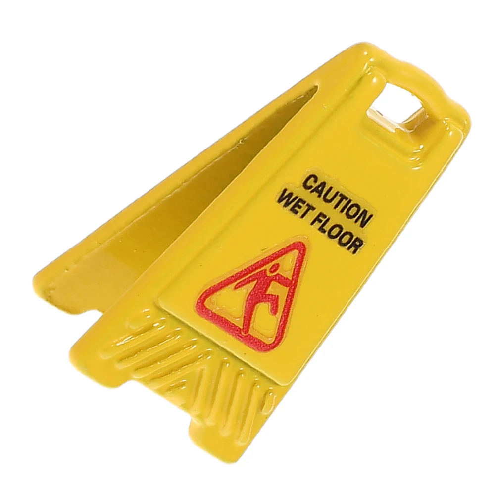 

Miniature Decorations Caution Wet Floor Sign Dollhouse Miniatures Slippery Accessories