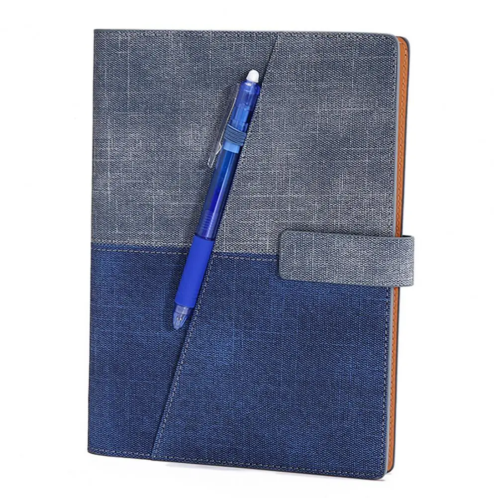 Reusable Sketchbook Erasable Metal Binder Reusable Notebook Faux Leather Cover with Pen Holder Magnetic Button for Students