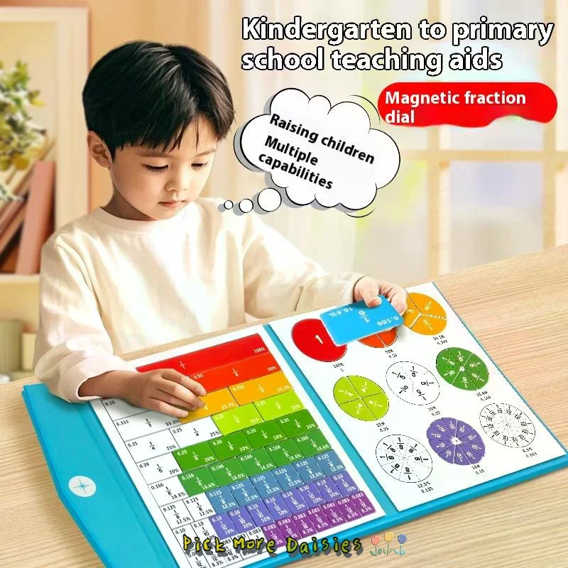 Kids Magnetic Fraction Tiles And Circles Set - Math Manipulatives Educational Puzzle Toy for Elementary Learning Fractions