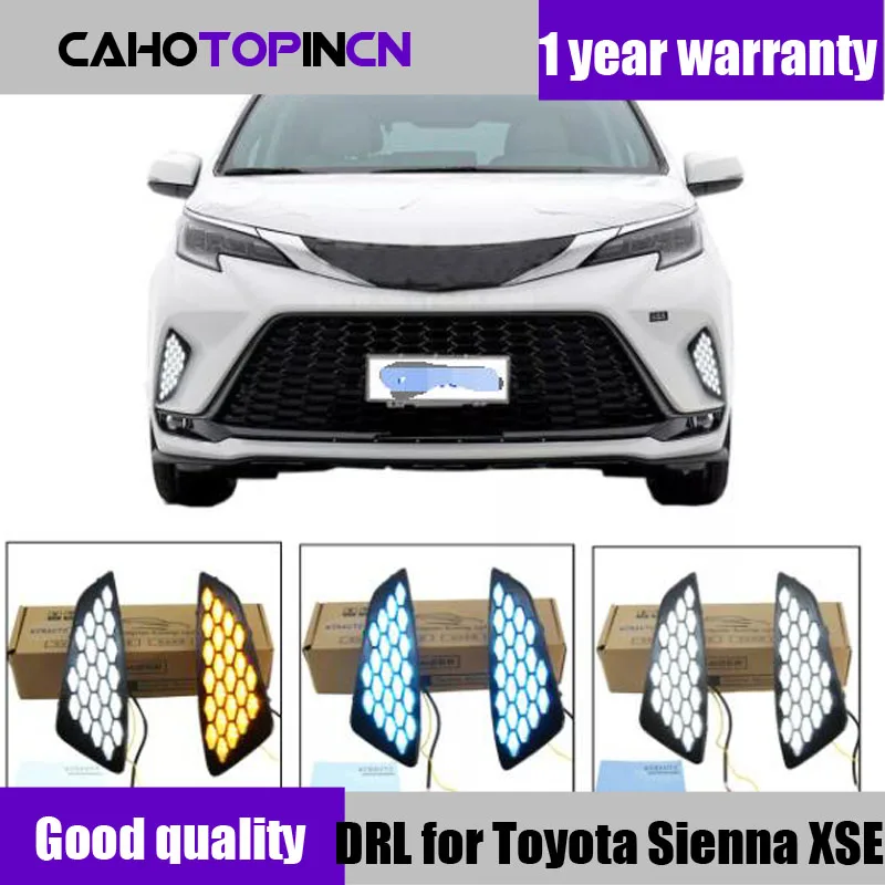 Car Accessories Waterproof ABS 12V DRL Fog Lamp Decoration LED Daytime Running Light For Toyota Sienna XSE 2021 2022