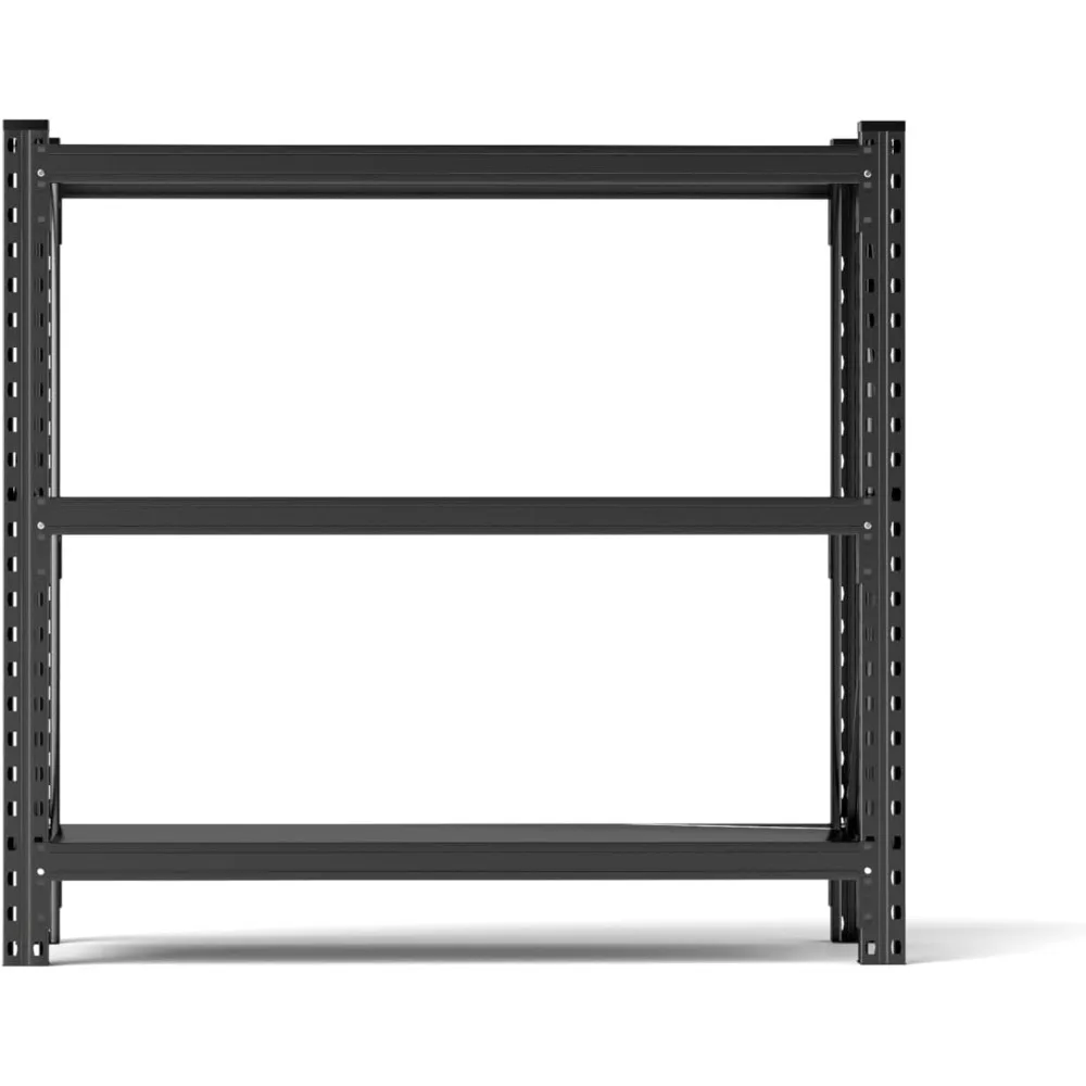 وحدة رفوف فولاذية قابلة للتعديل من 3 طبقات من الدرجة الصناعية، 51.2 عرض × 23.6 عمق × 47.3 ارتفاع، مثالية لحلول تخزين المرآب والمستودعات