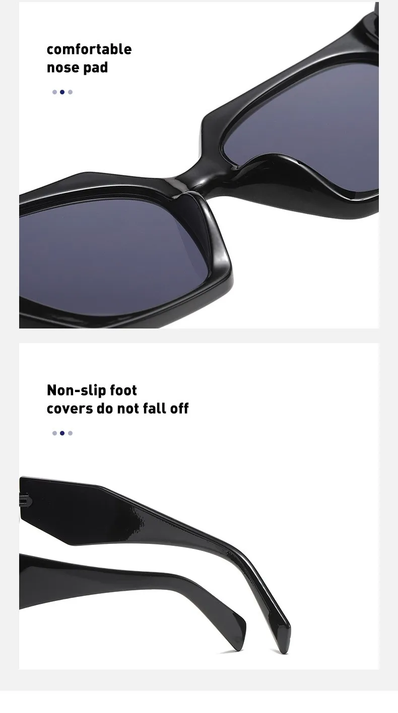 Mode Cat Eye Sonnenbrille Frauen 2025, Luxus Marke Design Vintage Quadrat Punk Sonnenbrille Für Damen Shades Retro Brillen UV400 – Detail 12