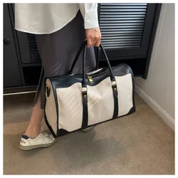 Bolsa de viaje de lona para hombre y mujer, bolso de mano de gran capacidad para ropa, bolsa de almacenamiento portátil de lujo para traje, bolsa de lona para llevar