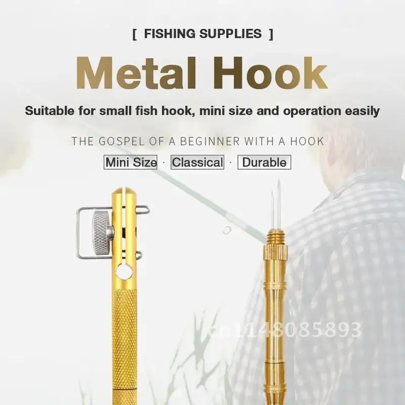 Full Metal Fast Fishing Hook Knotting Tool Tie Hook Loop Making Device Hooks Decoupling Remover Carp Fishing Tie Knot Accessory