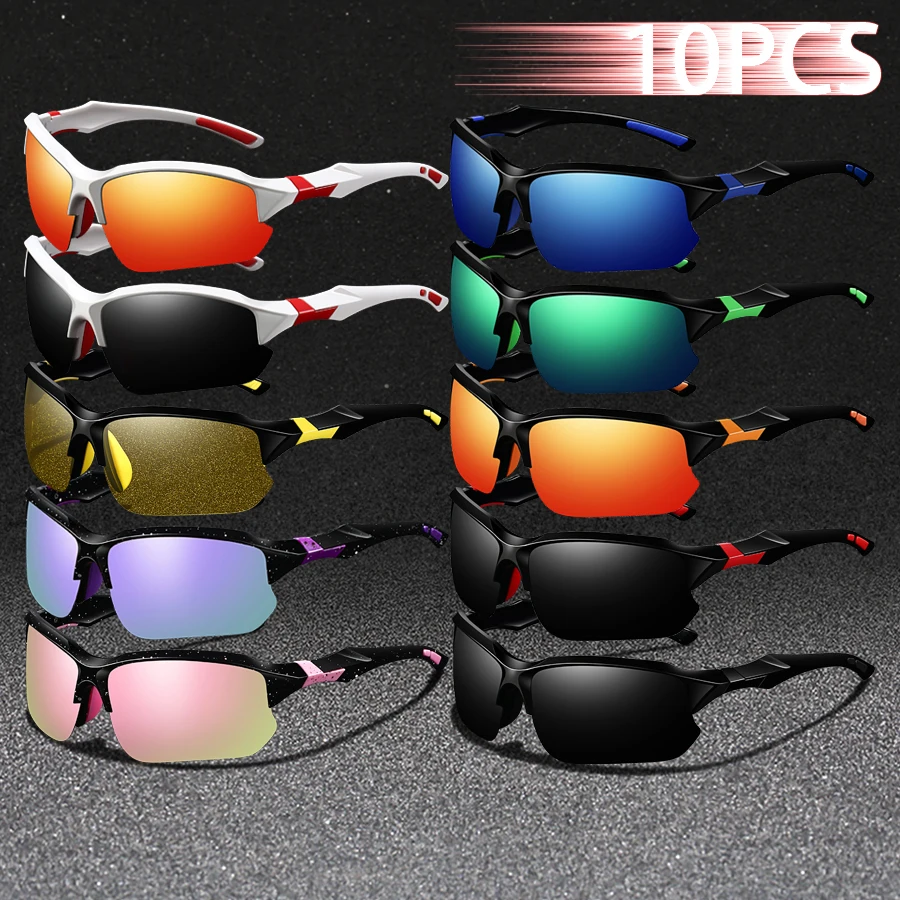 

10PCS Fashion UV400 Safety Goggles Men Women Running Mountaineering Hiking Bicycle MTB Eyewear Outdoor Sportprotective glasses