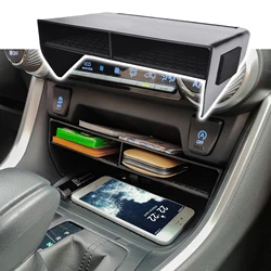 for Toyota RAV4 XA50 2019~2025 2020 Car Central Armrest Storage Box Center Console Flocking Organizer Containers Box Accessories