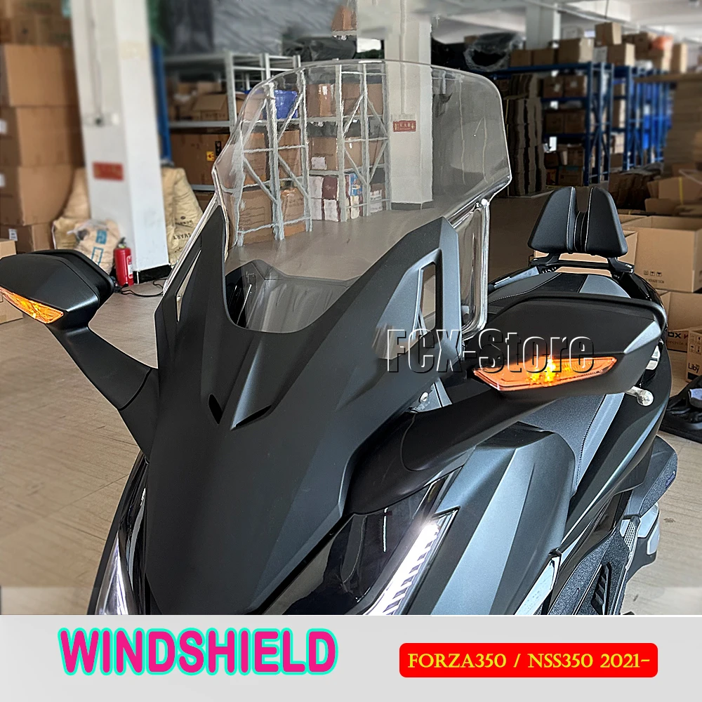 Motorcycle Heightening Windshield Windscreen Wind Deflectors TransparentNew For Honda Forza350 NSS350 Forza FORZA 350 2021-2023