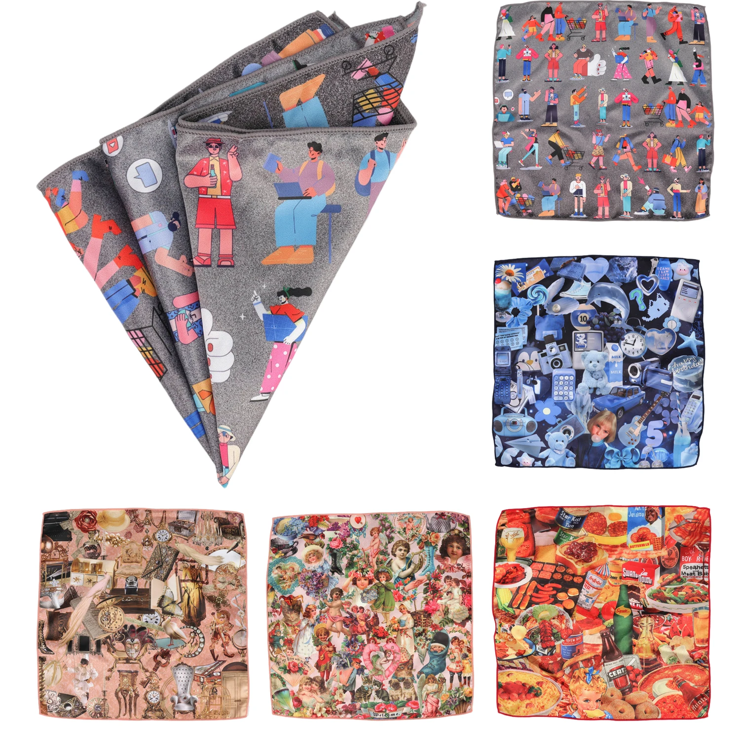 29cm Pocket Square For Men Women Floral Print Suits Kerchief Men's Handkerchiefs Soft Square Handkerchief Towels Scarves Hankies