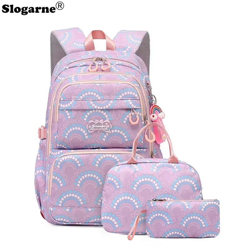 Children New Backpack Girls Primary Schoolbag Students Fashion Schoolbags Kids Large Capacity Backpack 3pcs Sets Waterproof Bags