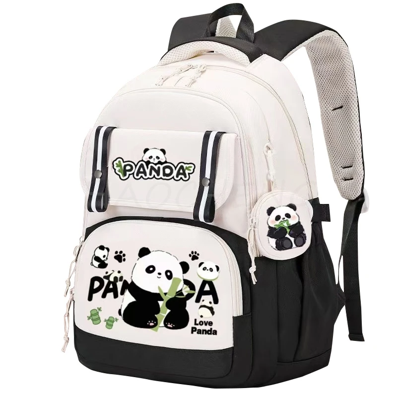 Newest Big Panda Flower Backpacks Women Backpack Female Travel Bag Backpacks Schoolbag for Teenage Girls Bookbag Mochila