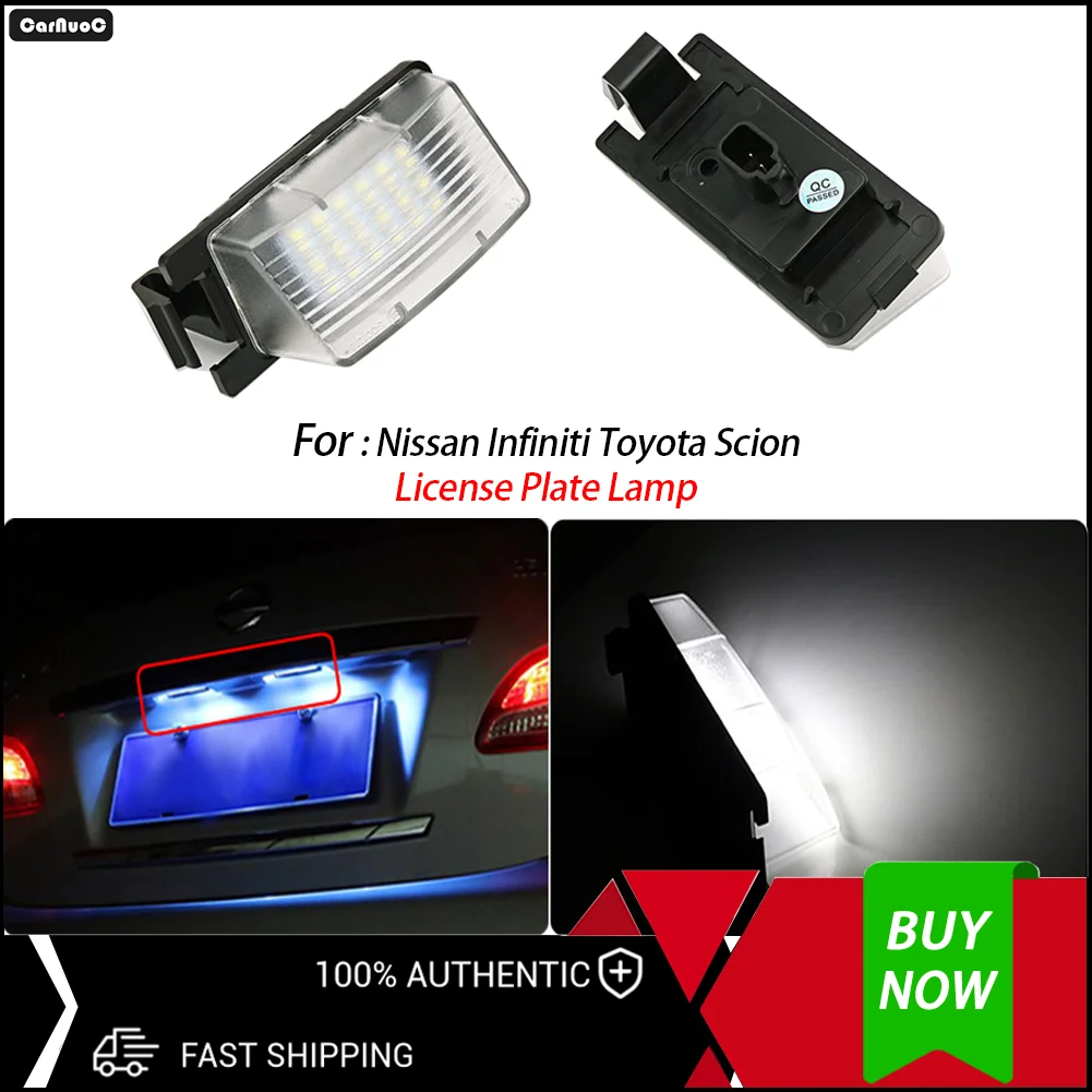 

For Nissan Infiniti Toyota Scion 2Pcs Ultra Bright LED License Plate Lights