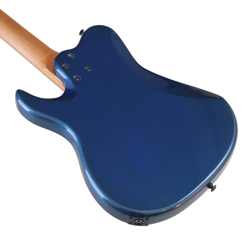 6 Strings Electric Guitar Metaillc Blue Solid Okoume Body 39 Inch High Glossy Guitar With Canada Maple In Stock