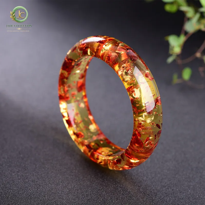 Clean Water Splash Poem Bracelet Oil Yellow Honey Wax Amber Simple Bracelet Women's Handstring jade bracelet bangle for women