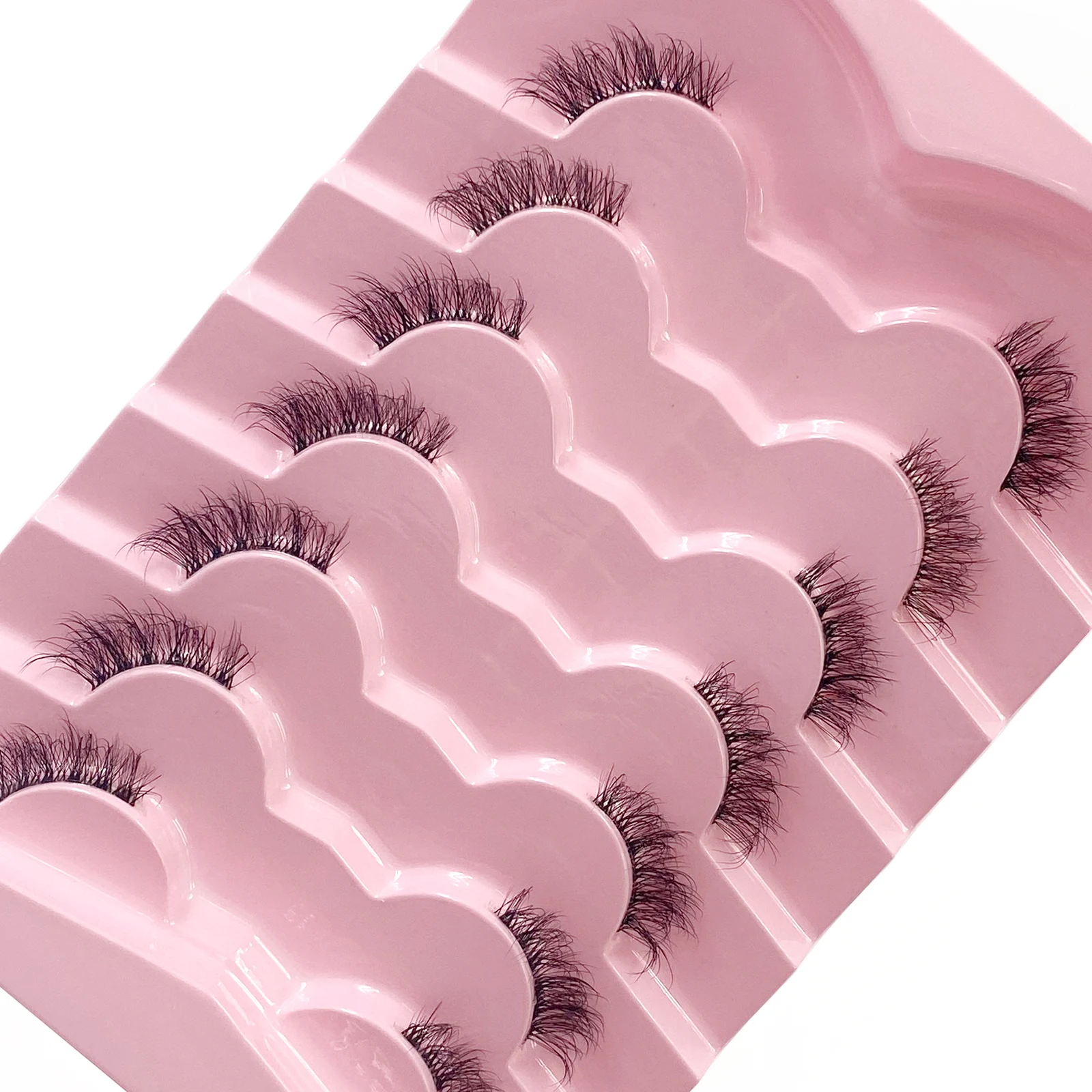 New 7Pairs Half Fake Eyelashes Manga Lashes Soft Natural Cat Eye Lashes Makeup Tool Extension Clear Band Lashes