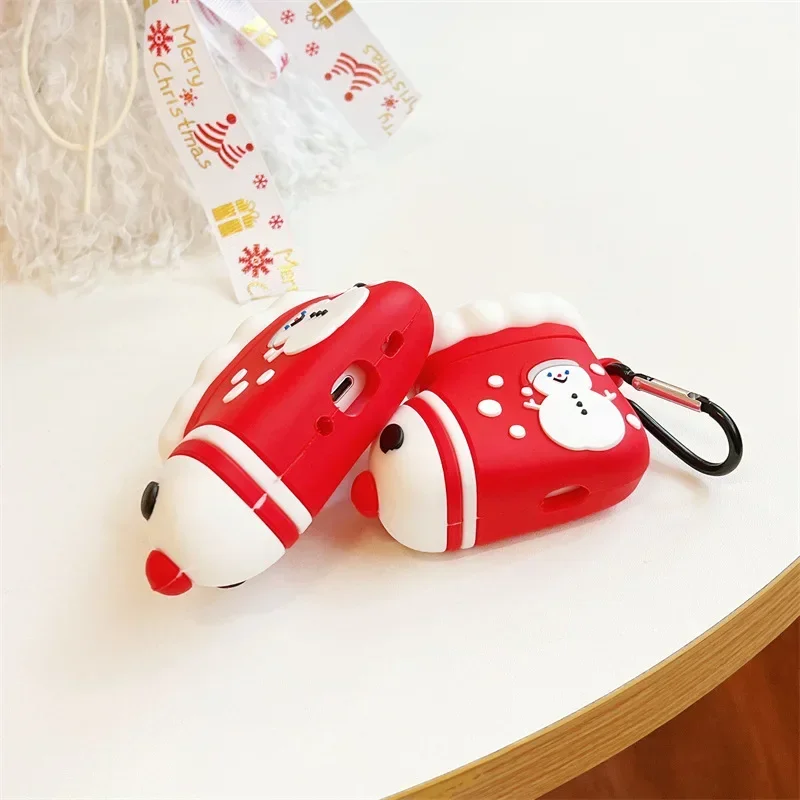 Christmas Stocking Case for AirPods 4 Airpod 1 2 3 Pro Pro2 Bluetooth Earbuds Charging Box Protective Earphone Case Cover