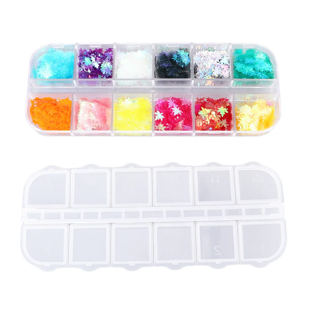 

12 Pcs Manicure Decals Nail Sequins Art Sticker Decoration Maple Leaves Stickers