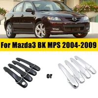 Cubierta de manija de puerta cromada para Mazda 3 BK Mazda3 MPS 2004-2009 2005 2006 2007 ABS embellecedor de puerta de coche antiarañazos accesorios de coche ABS