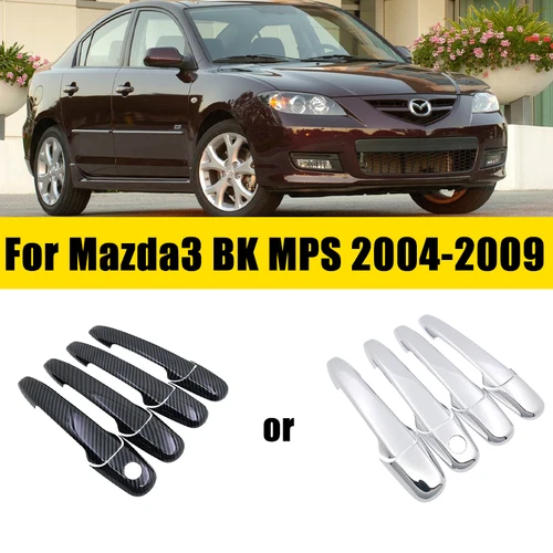 Cubierta de manija de puerta cromada para Mazda 3 BK Mazda3 MPS 2004-2009 2005 2006 2007 ABS embellecedor de puerta de coche antiarañazos accesorios de coche ABS