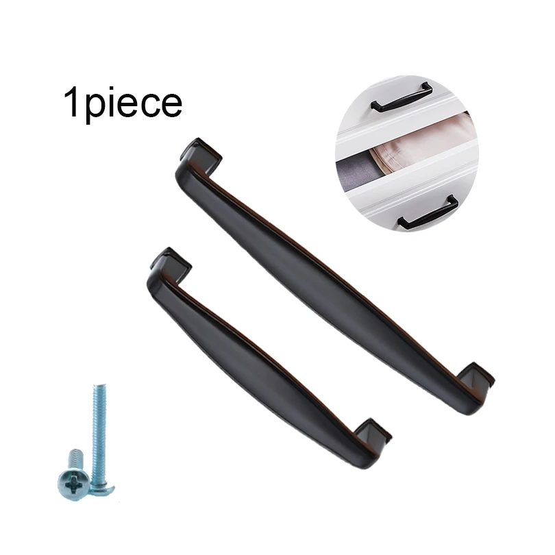 Cabinet Pulls 1piece Modern Simple Cabinet Handle Black Zinc Alloy Pull with Pitch-row 96mm / 128mm for Drawer Wardrobe Door