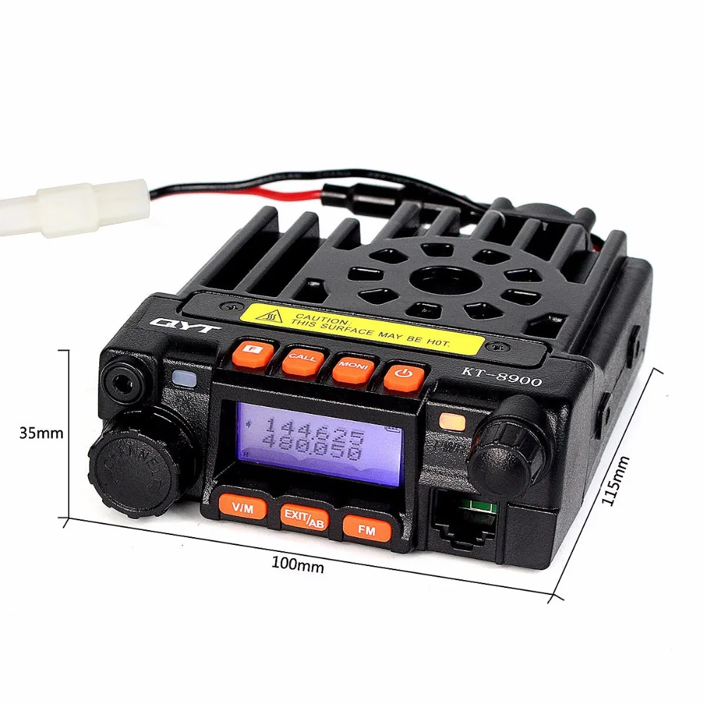 Imagem -02 - Mini Rádio Móvel Vhf Uhf 25w Poder Rádios do Carro Ham Comercial Táxi Público Interfone Comunicação sem Fio Qyt-kt8900