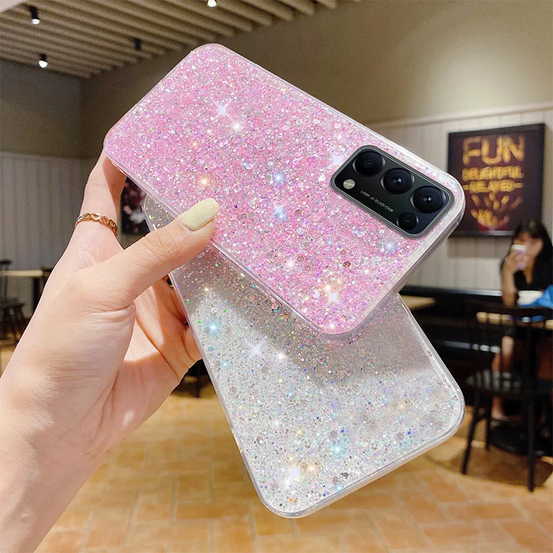 Glitter Phone Cases For Samsung Galaxy S24 S23 S22 Ultra S21 Plus TPU Shockproof Back Cover