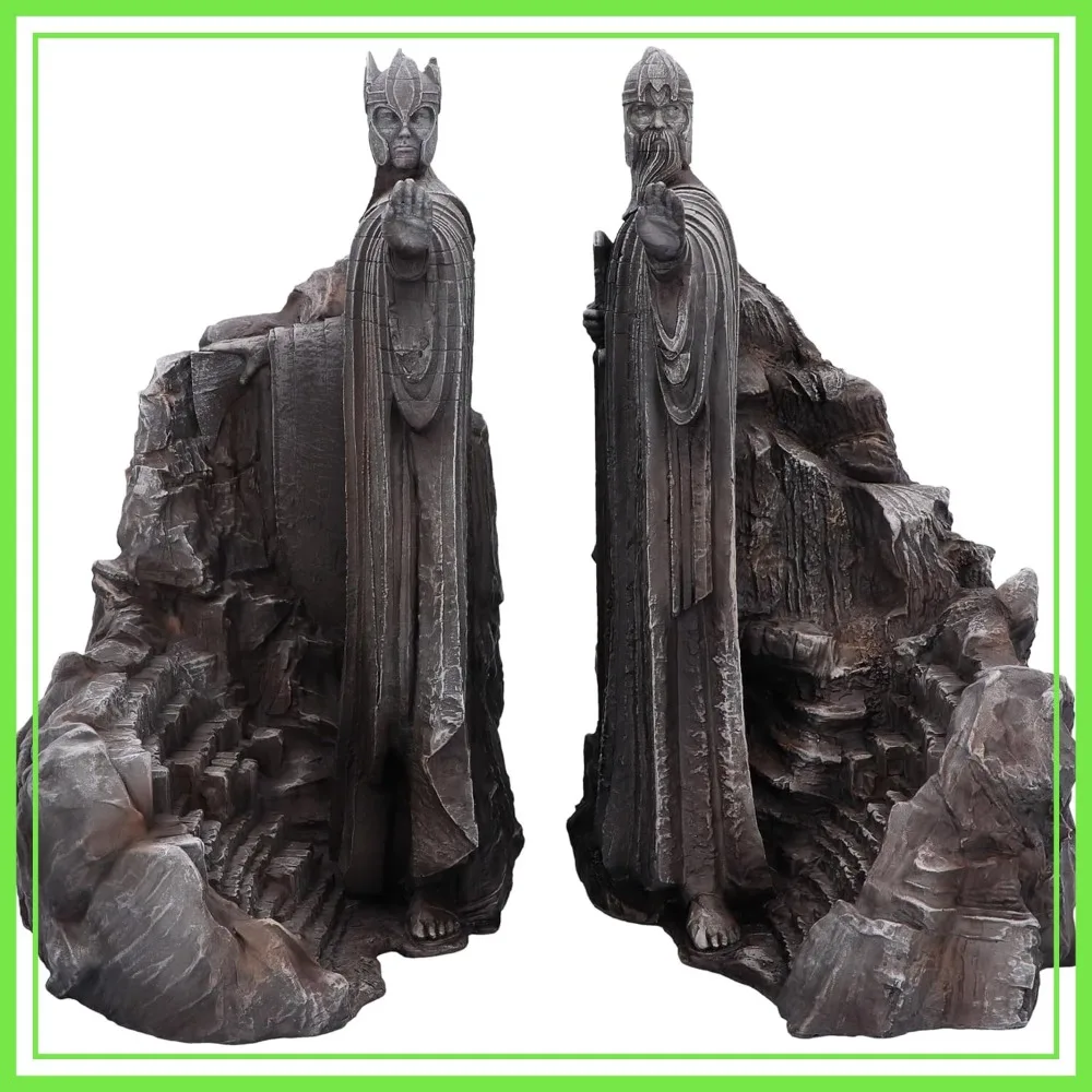 

Lord of The Rings Argonath Bookends, Hand-Painted Resin Statues, Middle Earth Bookcase Decor, Officially Licensed, 19cm
