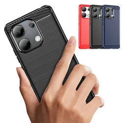Xiaomi Poco M8 Pro X6 M6 Pro 5G 4G 보호 커버 Fundas Coque Shell Capa 용 탄소 섬유 질감 TPU 케이스