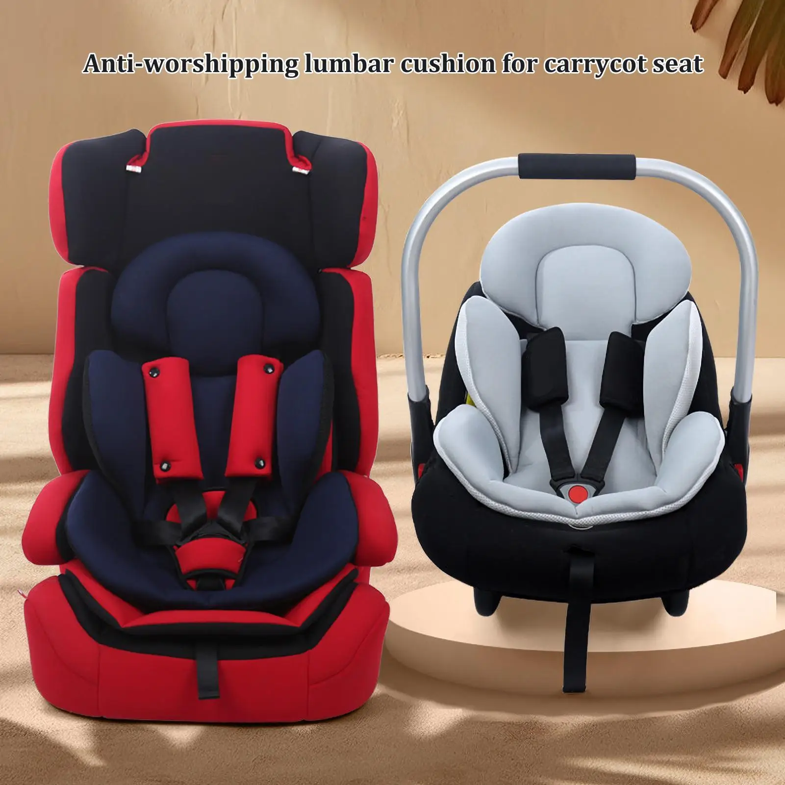 Almofada para carrinho de bebê, assento para cabeça e corpo, portátil, descanso para cabeça e corpo, travesseiro para crianças e recém-nascidos