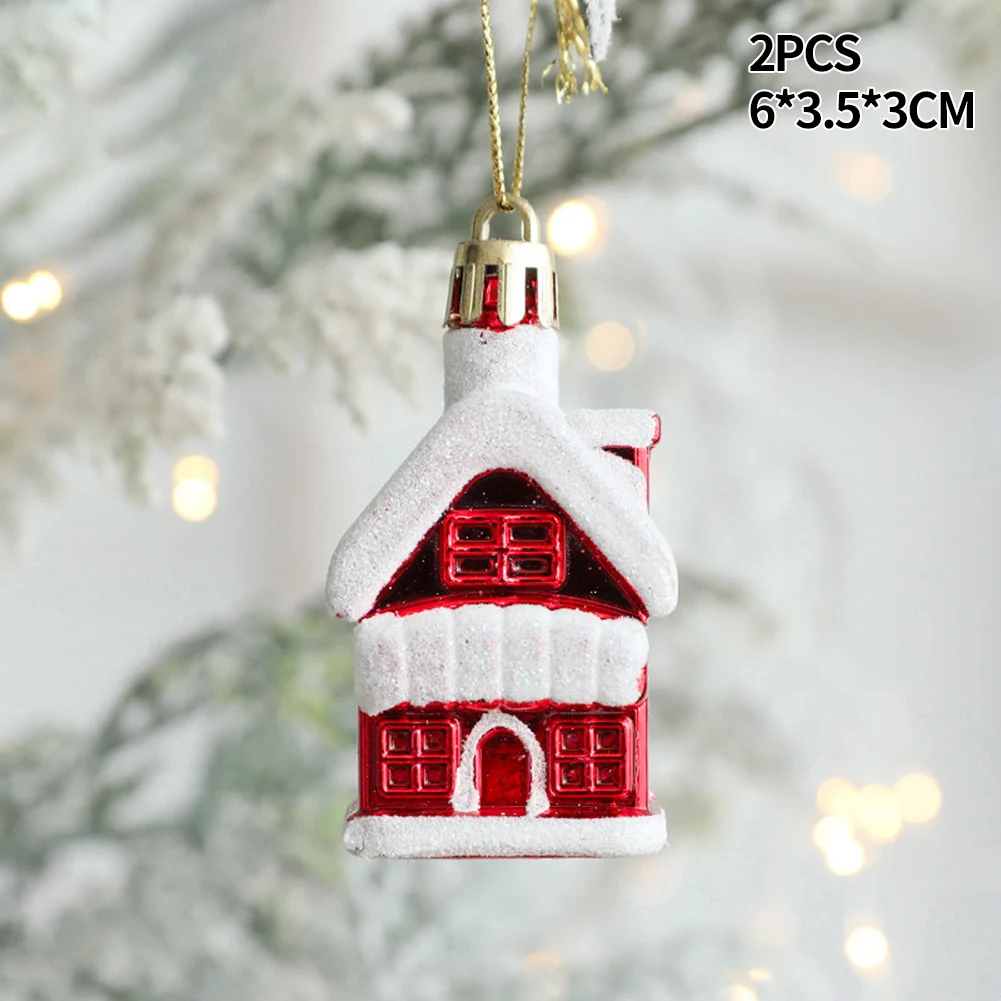 2PCS Fireplace Stairs Christmas Tree Pendant Ornament Five-pointed Star Snowman Children Christmas Christmas Tree