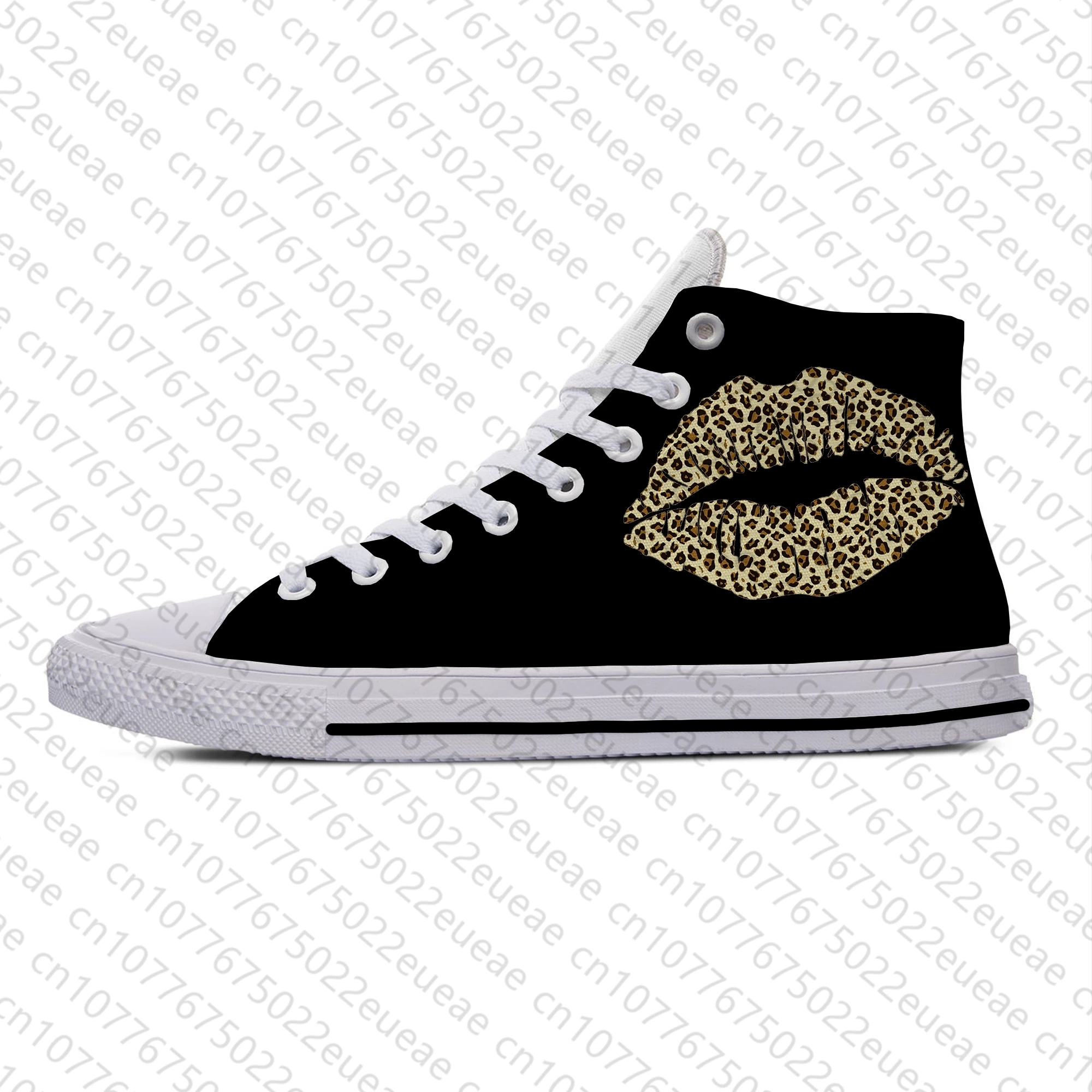 Hot Leopard Lips Cute Fashion Kawaii Funny Casual Shoes High Top Lightweight Board Shoes Breathable Female Girl Women Sneakers